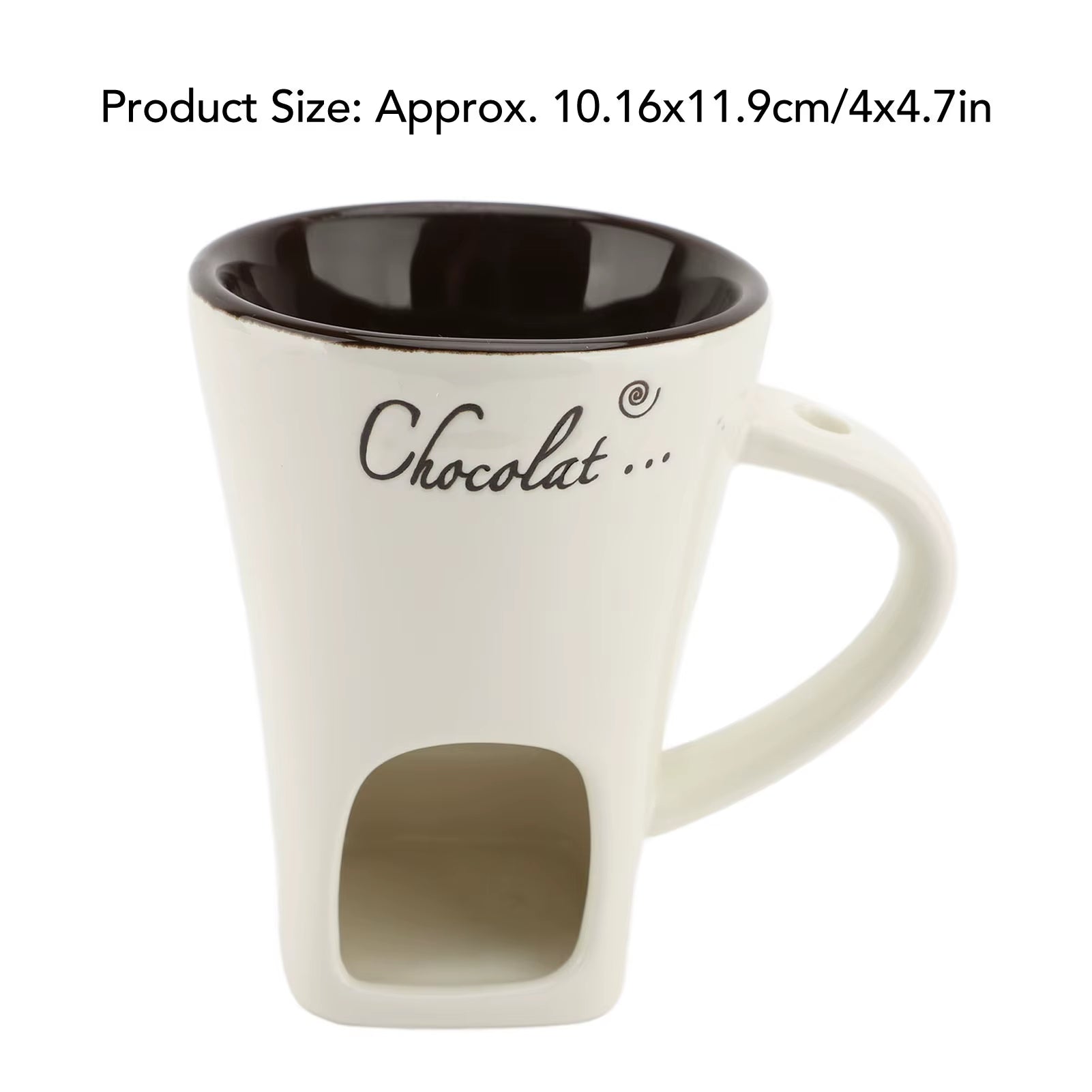 Chocolate Melting Fondue Mug Ceramic Butter Warmer Pot Chocolate Melting Supplies with Fork for Kitchen